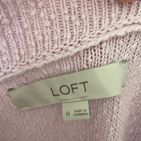 LOFT NWT V-Neck Pocket Cardigan, Winsome Orchid, MEDIUM - Picture 4 of 5